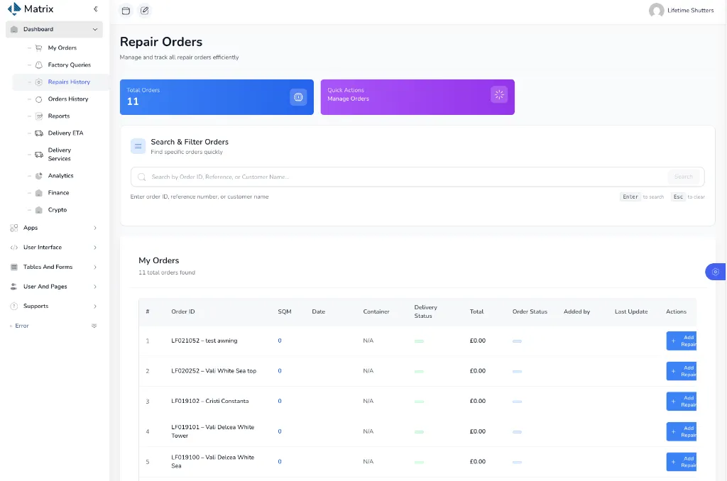 Repairs Management System