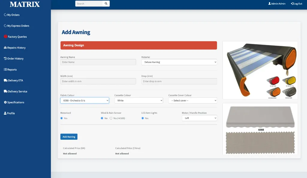 Add Awning Configurator